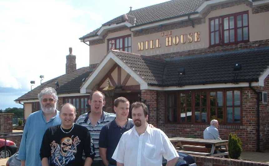 Outside the Mill House, first ever event. Chris, Darren, Steve, Lee, Don